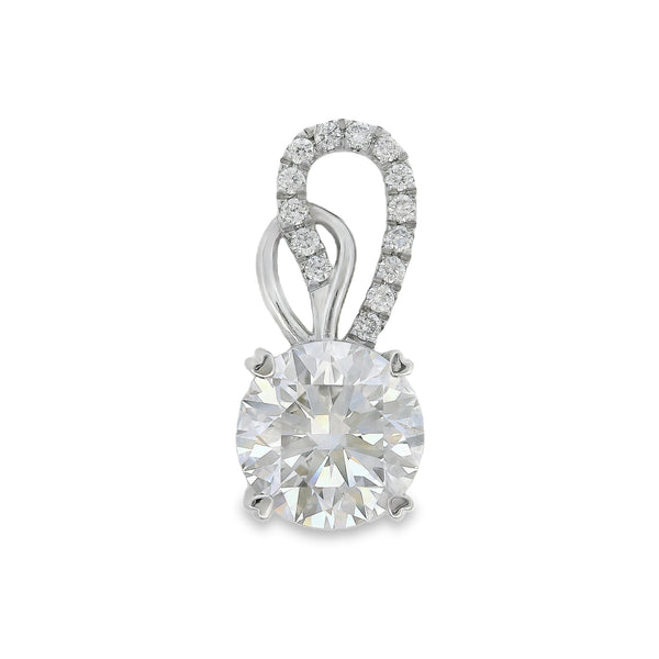3.02 Carat Lab Grown Diamond Pendant in Platinum
