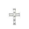 Lab-Grown Diamond Cross Pendant in Platinum, 2.94 ctw Emerald Cut