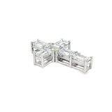 Mặt Dây Chuyền Chữ Thập Kim Cương Nuôi Cấy trong Phòng Thí Nghiệm, Bạch Kim, Tổng 2,94 carat, Cắt Emerald
