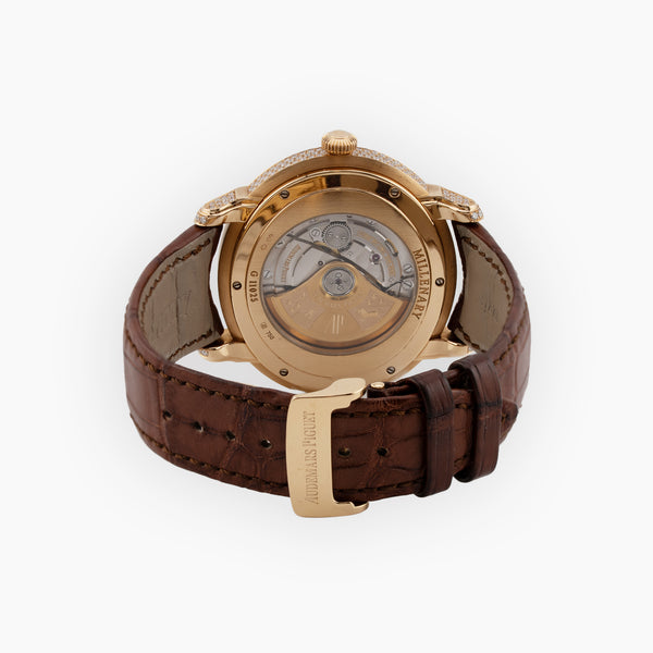 Audemars Piguet Millenary 45mm 18K Rose Gold Diamond Bezel Automatic Watch 15320OR.OO.D095CR.01