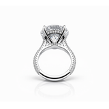 Nhẫn Kim Cương Tròn 11,77 CT Nuôi Cấy Trong Phòng Thí Nghiệm Bằng Bạch Kim Với Kim Cương Pave Tròn 0,52 CT (E/VS2 GIA)