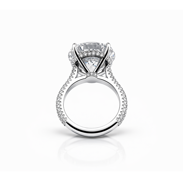 Nhẫn Kim Cương Tròn 11,77 CT Nuôi Cấy Trong Phòng Thí Nghiệm Bằng Bạch Kim Với Kim Cương Pave Tròn 0,52 CT (E/VS2 GIA)