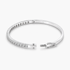 Lab-Grown Diamond Bangle Bracelet in 18K White Gold | 2.8mm Round Diamonds | Size 16