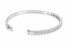 Lab-Grown Diamond Bangle Bracelet in 18K White Gold | 2.8mm Round Diamonds | Size 16