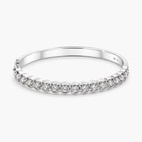 Vòng tay bằng vàng trắng 18K đính 17 viên kim cương tròn tự nhiên 2.90 CTW | Kích cỡ 18