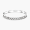 2.90 CTW Natural Diamond Bangle Bracelet in 18K White Gold | 17 Round Diamonds | Size 18