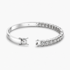 2.90 CTW Natural Diamond Bangle Bracelet in 18K White Gold | 17 Round Diamonds | Size 18