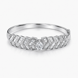 Vòng tay Vàng trắng 18K đính Kim cương nuôi cấy trong phòng thí nghiệm | Kim cương trung tâm 1.15 CT (D/VVS2 IGI) + 2.0 CTW