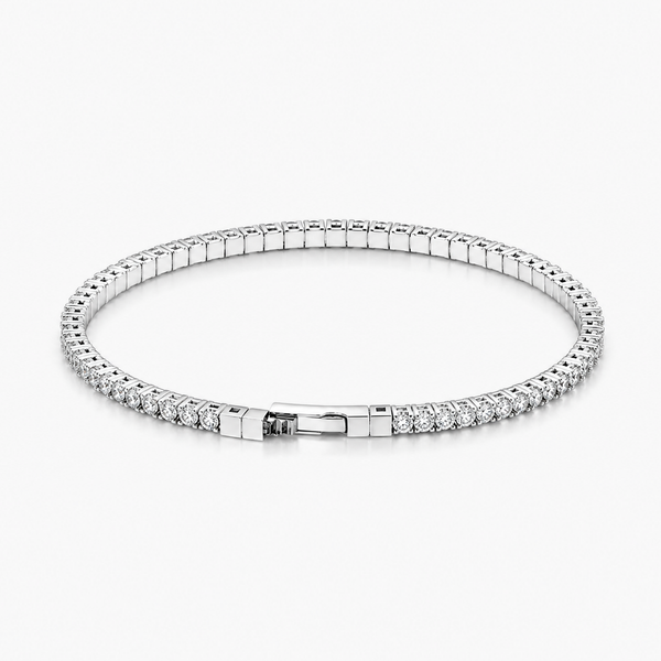 Lab-Grown Diamond Flex Bangle Bracelet, 2.92 CTW, F/VS+, 14K White Gold