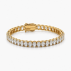 14K Yellow Gold Oval Lab-Grown Diamond Tennis Bracelet 16.78 CTW