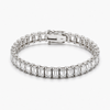 Emerald Cut Lab Grown Diamond Tennis Bracelet in 14K White Gold (27.97 ctw) 7