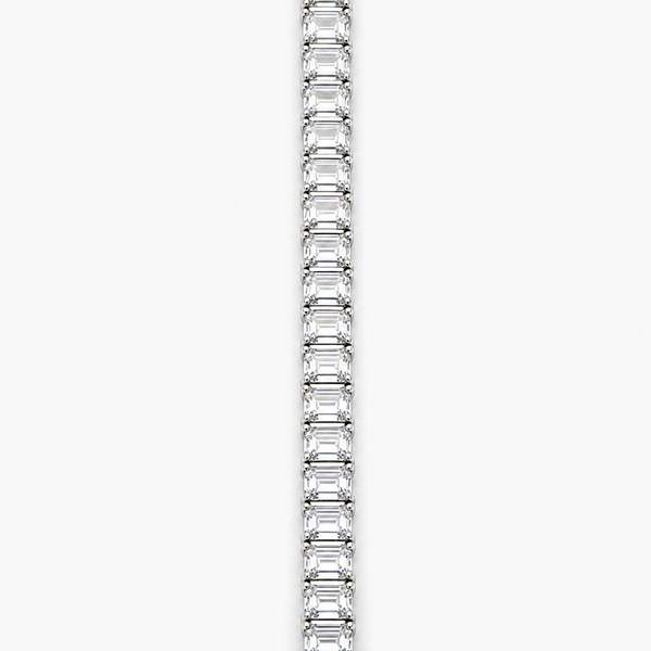 Emerald Cut Lab Grown Diamond Tennis Bracelet in 14K White Gold (27.97 ctw) 7