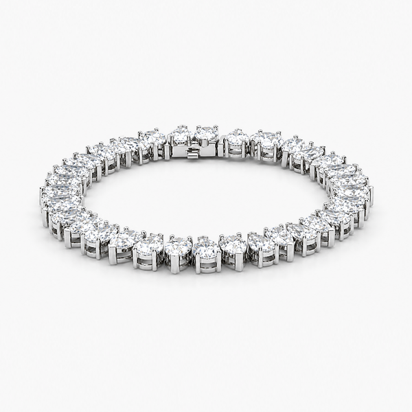 18.5 CTW Pear Lab Diamond Tennis Bracelet in Platinum