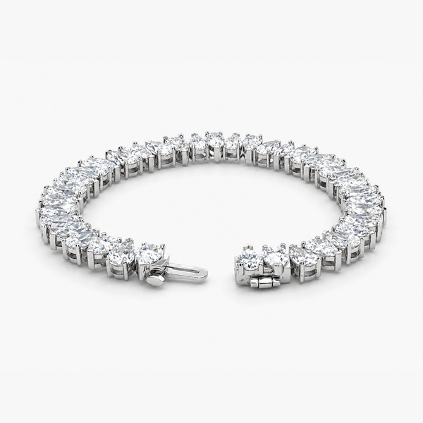 18.5 CTW Pear Lab Diamond Tennis Bracelet in Platinum
