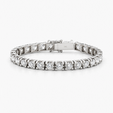 Vòng tay Tennis kim cương nuôi cấy bằng vàng trắng 14K | 16.2 carat F/VS1 | 7.5 inch