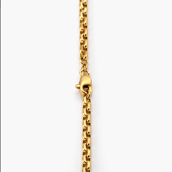 14K Yellow Gold Elongated Box Link Chain Necklace | 3.7mm | 22