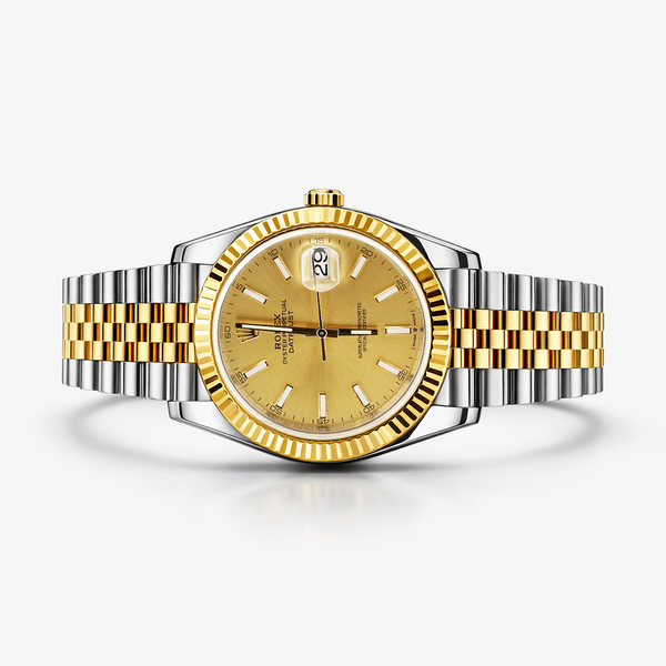 Rolex Oyster Perpetual Datejust 126333 41mm – Yellow Gold & Stainless Steel Jubilee, Champagne Dial, Fluted Gold Bezel