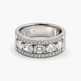 Nhẫn Kim Cương Oval Năm Viên 1.37 CTW H/VS2 Vàng Trắng 18K
