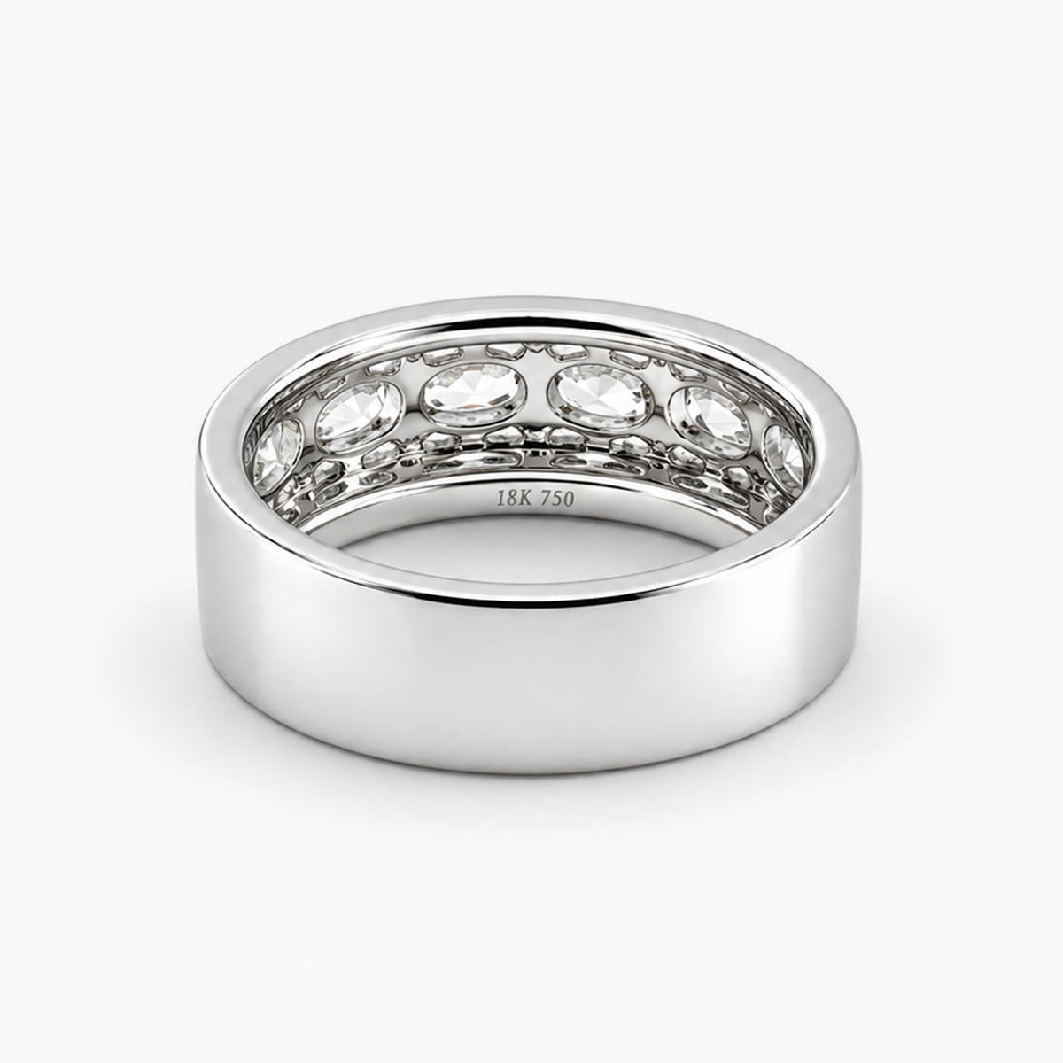 Five-Stone Oval Diamond Band 1.37 CTW H/VS2 in 18K White Gold