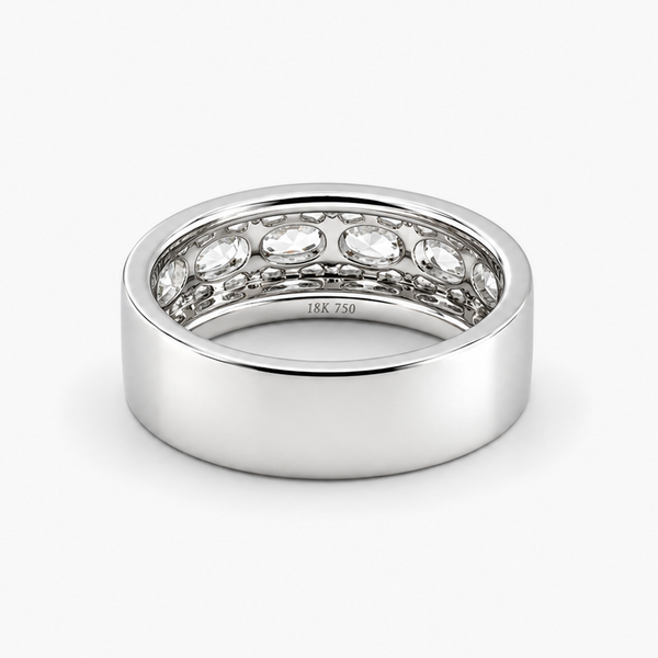 Five-Stone Oval Diamond Band 1.37 CTW H/VS2 in 18K White Gold