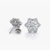 Lab-Grown Diamond Floral Halo Stud Earrings | 3.22 CTW D/VVS1 IGI | 18K White Gold