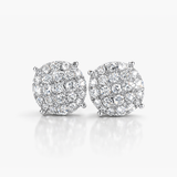 Bông tai đính đá kim cương tự nhiên | Tổng cộng 2,52 carat | Vàng trắng 18K