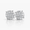 Natural Diamond Cluster Stud Earrings | 2.52 CTW | 18K White Gold