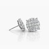 Natural Diamond Cluster Stud Earrings | 2.52 CTW | 18K White Gold