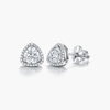 Triangle Halo Stud Earrings | 1.10 CTW D/VVS2 Lab-Grown Diamond | 18K White Gold