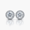 Lab-Grown Diamond Halo Stud Earrings | 3.62 CTW GIA F/VVS2 Center | Natural Diamond Halo | 18K White Gold