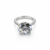 Round 11.77 CT Lab Grown Diamond Ring in Platinum With .52 CT Round Pave Diamonds (E/VS2 GIA)