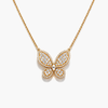 Natural Diamond Butterfly Pendant Necklace in 18K Yellow Gold | 2.29 CTW