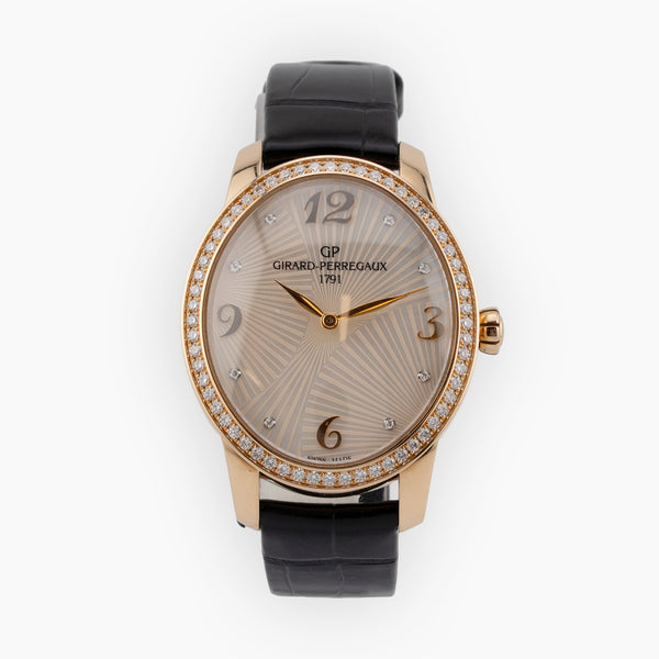 Girard-Perregaux Cat's Eye 18K Rose Gold Diamond Bezel Ladies Watch