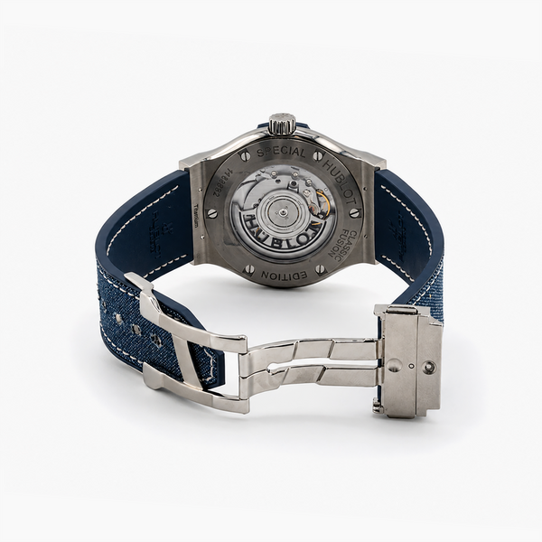 Hublot Classic Fusion Titanium Diamonds 42mm Blue Denim Dial & Strap