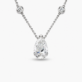 Dây Chuyền Mặt Kim Cương Pear Lab 4.28 CT và Các Họa Tiết Kim Cương | Chứng Nhận IGI | Vàng Trắng 14K