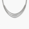18K White Gold Three-Row Lab Grown Diamond Tennis Necklace (17.33 CTW)