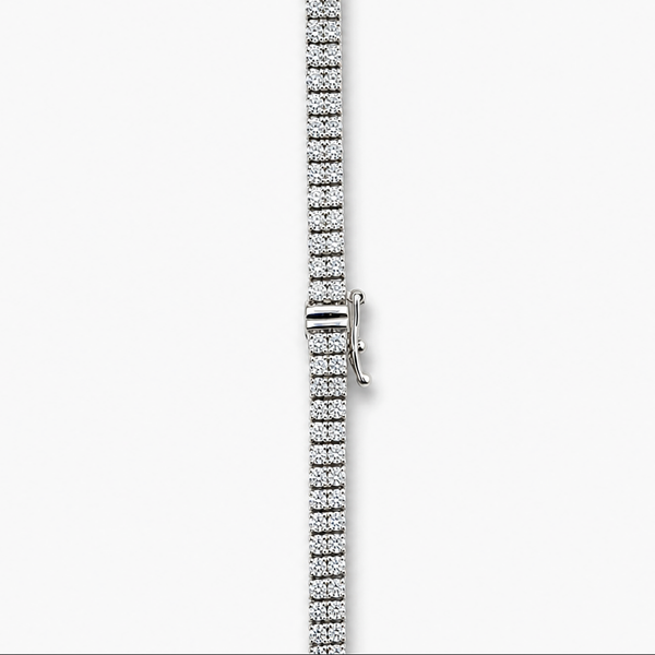 18K White Gold Three-Row Lab Grown Diamond Tennis Necklace (17.33 CTW)