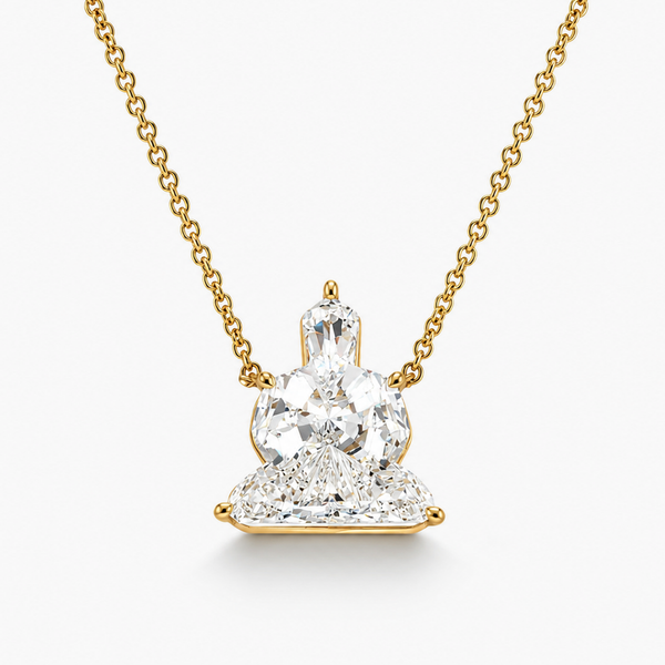 Lab-Grown Diamond Buddha Pendant Necklace 5.75 CTW E/VS1 in 18K Yellow Gold