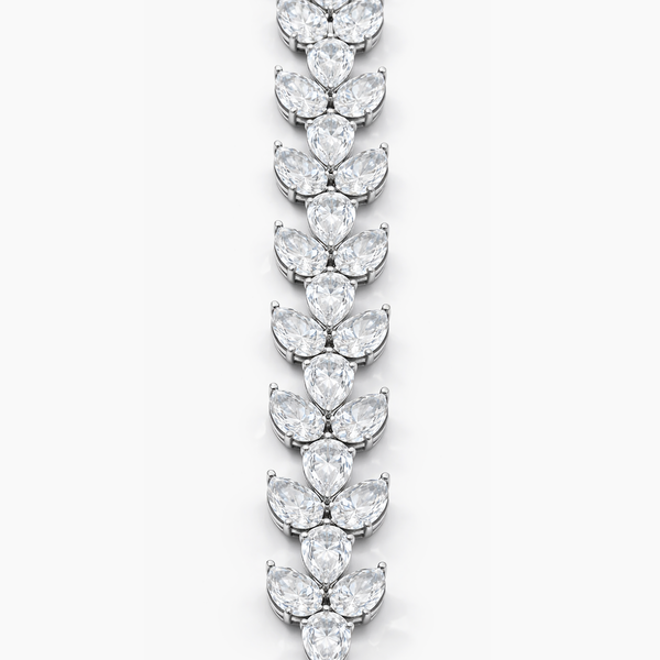 Lab-Grown Diamond Pear Shape Laurel Cluster Necklace in Platinum (67.70 CTW)