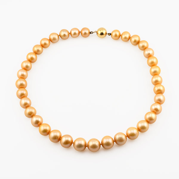 Yellow South Sea Pearl Necklace in 18K Yellow Gold