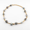 Tahitian Baroque Pearl Station Necklace in 14K Yellow Gold, 18.5