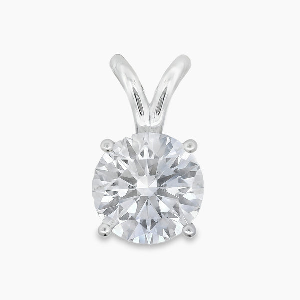 2.53 Ctw Round Lab Grown Diamond Solitaire Pendant in Platinum