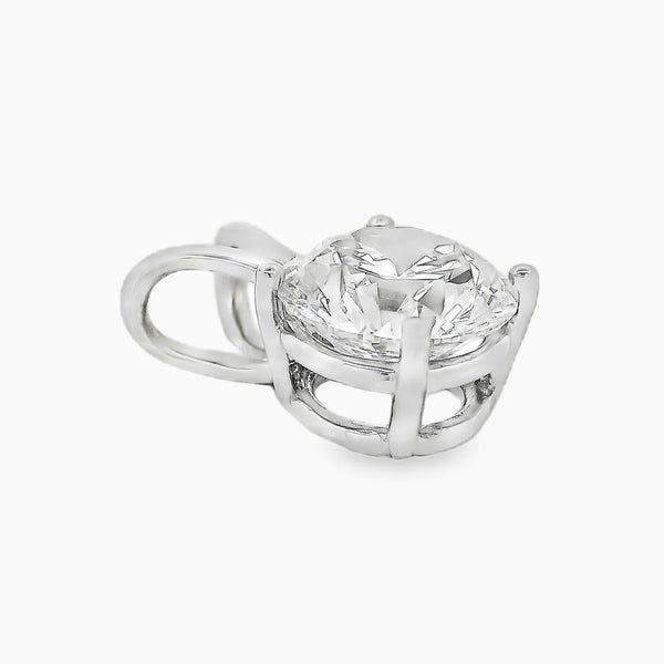 2.53 Ctw Round Lab Grown Diamond Solitaire Pendant in Platinum