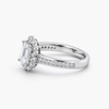 Lab-Grown Diamond Emerald Cut Halo Engagement Ring in Platinum