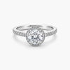 Round Brilliant Halo Engagement Ring | 1.14CT Lab Diamond E/VVS2 | 18K White Gold
