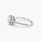 Nhẫn Đính Hôn Halo Kim Cương Tròn Sáng | Kim Cương Nhân Tạo 1.14CT E/VVS2 | Vàng Trắng 18K