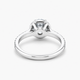 Nhẫn Đính Hôn Halo Kim Cương Tròn Sáng | Kim Cương Nhân Tạo 1.14CT E/VVS2 | Vàng Trắng 18K