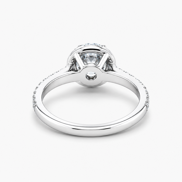Round Brilliant Halo Engagement Ring | 1.14CT Lab Diamond E/VVS2 | 18K White Gold