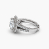 Round Diamond Double Halo Engagement Ring in Platinum