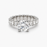 Nhẫn Solitaire kim cương nuôi cấy 3.02CT | Tổng cộng 6.62CTW | Nhẫn Eternity đính đá toàn bộ bằng Bạch kim